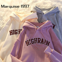 Marquise1997 เสื้อฮู้ด เสื้อแขนยาวอบอุ่น หลวมและสบาย สบาย คลาสสิค ทันสมัย นุ่มนวล JN220353 42Z231021