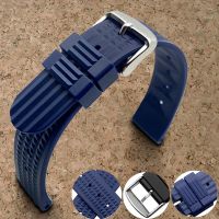 ﹉❉☂ High Quality Watchband 20mm 22mm Black Blue Silicone Rubber Diver 007 Watch Band Straps waterproof