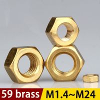 ☽卐 1 100pcs DIN934 Solid Brass Copper Hex Hexagon Nut for M1.4 M1.6 M2 M2.5 M3 M4 M5 M6 M8 M10 M12 M14 M16 M18 M20 M22 Screw Bolt