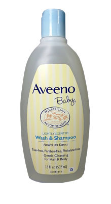 Aveeno Baby Wash &amp; Shampoo Lightly Scented with Natural Oat Extract สบู่และแชมพูสระผม สูตรอ่อนโยน สำหรับเด็ก ขนาด 532 ml (18 oz.)