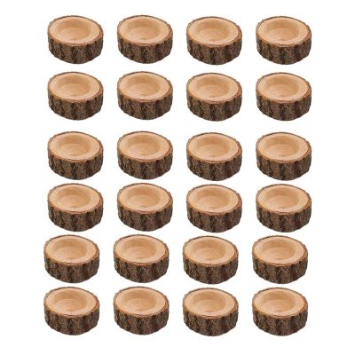 24Pcs Wooden Candle Holder,Votive Tealight Holder for Wedding Party for Table,Birthday Christmas Party Home Decor