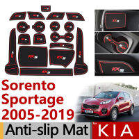 Anti-Slip ยาง Gate Slot ถ้วยสำหรับ KIA Sorento XM UM Sorento Prime Sportage JE KM SL QL อุปกรณ์เสริมสติกเกอร์2010 2013 2015