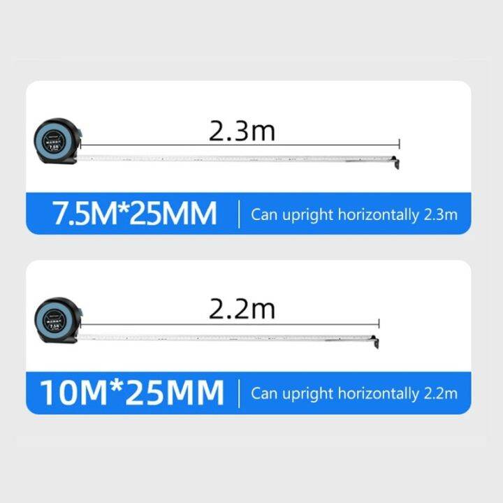 เครื่องมือล็อคอัตโนมัติสายวัดเทปวัดเหล็กที่มีความแม่นยำสูงแบบพับเก็บได้3-5-7-5-10เมตร