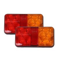 2PCS 12V 24V 10 LED Tail Light Taillight Turn Signal Indicator Stop Lamp Rear Brake Light for Car Truck Trailer Caravan