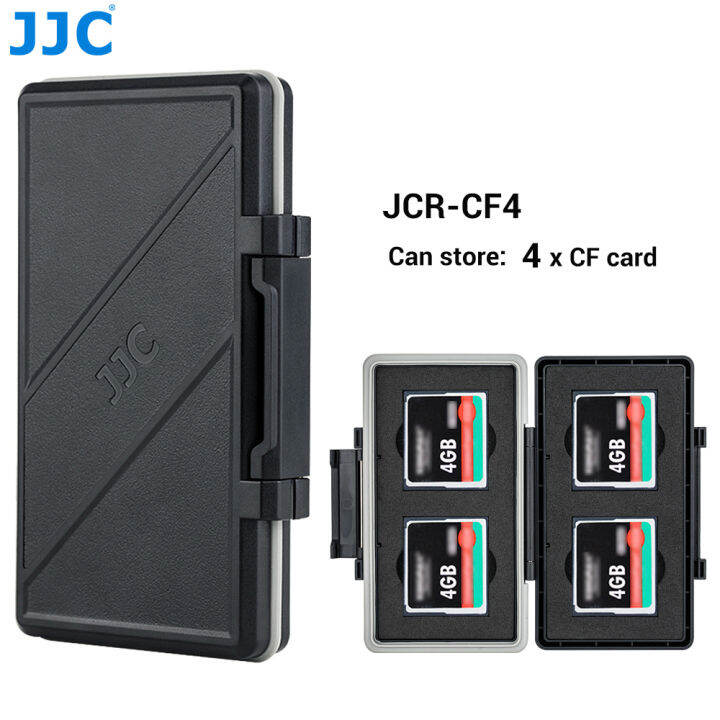 JJC 4 Slots CF Card Case Waterproof Memory Card Holder Storage Box DSLR