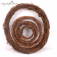 40cm rattan ring Christmas deco nude ring dried flowers frame artificial flower garland DIY handmade door hanging floral wreaths