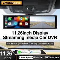 Grandnavi 3 Cameras Car Dash Cam Carplay Android Auto Rear view Mirror Video Recording Car DVR 1080P Navigation Voice Control