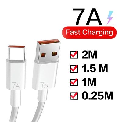 ✿ 7A 100W USB Type C Cable For Huawei P50 Honor Fast Charging USB C Charger Data Cable for Xiaomi Samsung