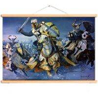 1ชิ้น Christ Armor Warrior Banner ภาพแขวนผนัง Vintage Knights Templar Canvas Scroll Painting