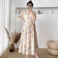 【DT】hot！ Maternity 2022 New Floral Short-sleeved Breathable Soft Pregnancy Photo Shoot