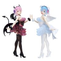 oakcke 16CM New Anime RE: Zero-Starting Life in Another World Figure Kawaii Black and White Angel Rem Demon Ram Model PVC Toys Gift