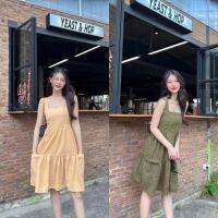 Blossom dress ชุดแนว ดีเทลหลังสม็อค กระเป๋าล้วงพับหน้า