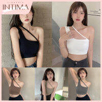 INTIMA เสื้อกั๊กสำหรับผู้หญิงสะพายข้างมีสายคล้องคอเดรสแบบคล้องคอขายดีส่วนบนอกสวยมีขนาดเดียว