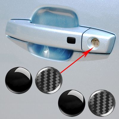 สติกเกอร์ป้องกันรูกุญแจประตูรถยนต์อเนกประสงค์4ชิ้นสำหรับ BMW VW Skoda Nissan Ford Fiat Mazda อุปกรณ์เบาะนั่ง