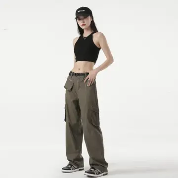 Buy Army Green Cargo Pants Womens online | Lazada.com.ph