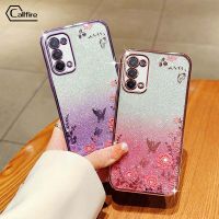 Callfire เคสโทรศัพท์ผงชิมเมอร์สำหรับ OPPO A74 5G A93 5G A93S 5G A54 5G แบบดอกไม้ผีเสื้อหรูหรา5G ซิลิโคนป้องกันการตกกระแทกเปลือกนิ่ม