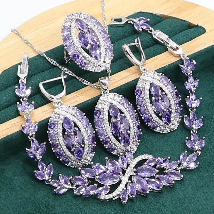 luxurious-purple-amethyst-925-sterling-silver-jewelry-set-for-women-bracelet-earrings-necklace-pendant-ring-birthday-gift