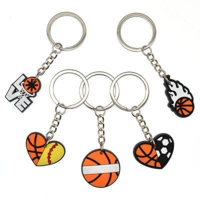 1PCS Sports Team Keychain Car Keyring Cartoon Basketball Pendant For Favorite Sportsmans Gift Souvenir Birthday Originality Key Chains