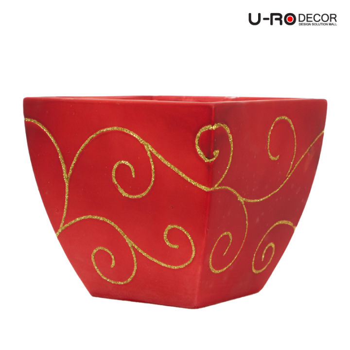 u-ro-decor-รุ่น-goldtree-โกล์ดทรี-กระถางดอกไม้เซรามิก-3-ชิ้น-ชุด-สีแดง-มีให้เลือก-3-ลาย-flower-pot-3-pcs-set