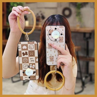 cartoon cute Phone Case For Honor X9a 5G/Magic5 Lite advanced solid color hang wrist luxurious couple Back Cover trend