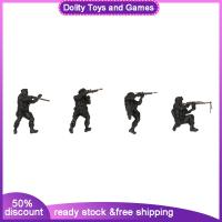 Dolity 4x 1/72โมเดลหุ่นตำรวจตกแต่งเค้าโครงโต๊ะเล่นทรายของตกแต่งทิวทัศน์