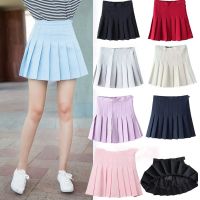 COD №♠✠ qafh47 Ready Stock Plus Size XS-3XL Women Short Pleated Mini Skirt Summer Autumn High Waist Aline Tennis with Safety Pants