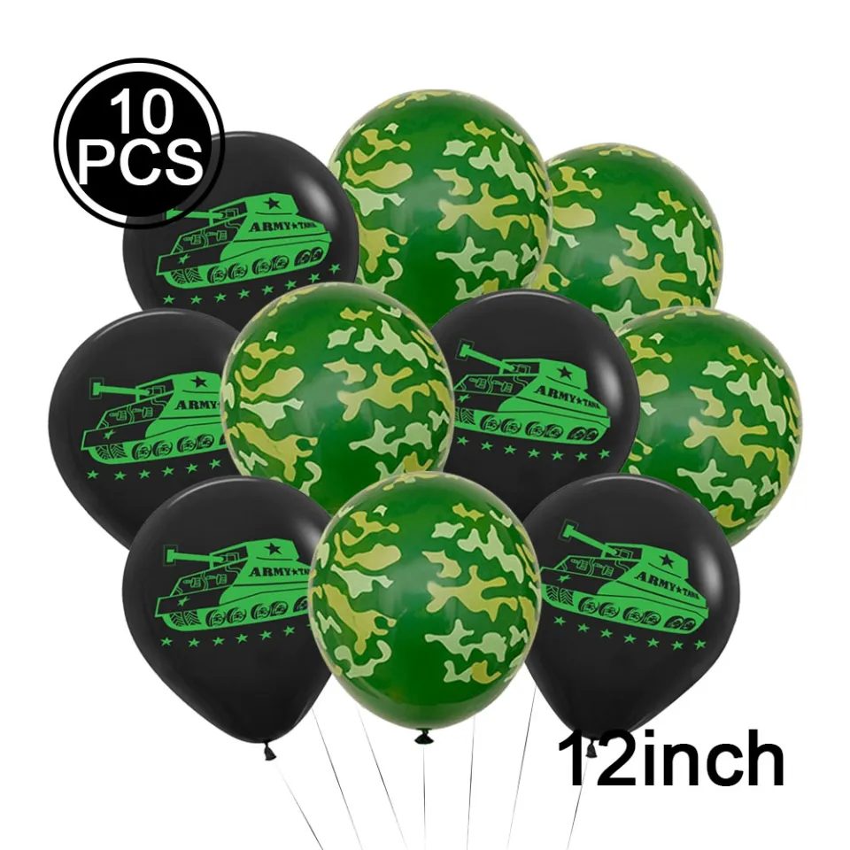 Camouflage Balloons Military Party Decor Camo Tank Ballons Army Green  Decorations Balloon Banner Boy Birthday Party Decor Globos