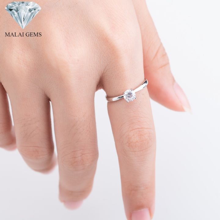 malai-gems-แหวนเพชร-แหวนเพชรชู-เงินแท้-925-เคลือบทองคำขาว-ประดับเพชรสวิส-cz-รุ่น-291-rk0038-แถมกล่อง-แหวนเงินแท้-แหวนเงิน-แหวน