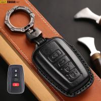 KLL For Toyota Camry Corolla RAV4 Avalon Camry Highlander 4 Button Leather Remote Car Key Fob Chain Ring Case Cover Shell Protector