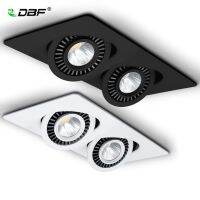 [DBF]Dimmable Double Heads Lights LED Ceiling Spot Light Embedded Angled Downlight 10W 14W 20W 24W Rectangle Downlight AC85-265V