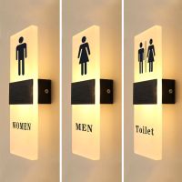 BILEEDA LED Toilet Door Sign For Restrooms Washroom Bathroom Entrance Display 29x11cm Acrylic Custom Wc Signage Drop Shipping Wall Stickers Decals