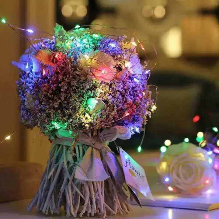 LAMPU KAWAT MINI 1 METER PLUS BATERAI / LAMPU DEKORASI KAMAR AESTHETIC