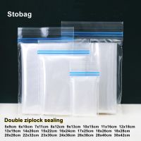 【hot】 StoBag 50pcs Transparent Plastic Ziplock Food Sealed Frozen Thicken Wholesale Logo