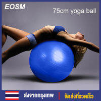 จัดส่งภายใน 24 ชั่วโมง EOSM PVC75cm โยคะบอลต่อต้านระเบิดลูกบอลออกกำลังกายที่มีคุณภาพสูงออกกำลังกายที่บ้านออกกำลังกายลดความอ้วนบอลปั๊มลม Burst Resistant 75cm Yoga Ball Blue