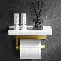 ✘ Luxury Marble Paper Towel Rack Toilet Paper Roll Holder Shelves Wall Bathroom Toilet Paper Tissue Holder WC Roll Holder Dispense