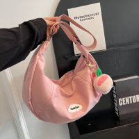 Hipster Sweet Cute Canvas Bag Female 2023 New Trendy Dumpling Bag Students Class Large-Capacity Crossbody Bag