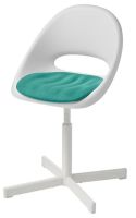 ลูเบเรียต/ซิบเบน โต๊ะเก้าอี้เด็กพร้อมเบาะรองนั่ง (LOBERGET/SIBBEN Children’s desk chair with pad, white/turquoise)