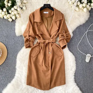 Amazon.com: JUZHIJIA Woman's Long Trench Coat Korean Streetwear Style Slim  Splice Casual Elegant Thin Spring Women's Windbreaker Jackets Black XS :  Clothing, Shoes & Jewelry