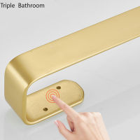 Golden Black Towels Bar Aluminum Alloy Punch-free Towel Holder Hanger Toilet Hanging Storage Shelf Bathroom Accessories