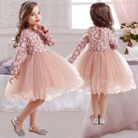 ZZOOI Flower Princess Dress For Girls Winter Long Sleeve Princess Party Tutu Christmas Costume Kids Children 2-7 Year Casual Clothes