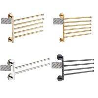 Wall Mounted Brass Towel Holder Swivel Bar Rack Bathroom Gold Black Chrome Antique Copper 2 3 4 5 6 Arms