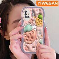 YIWESAN เคสปลอกสำหรับ Samsung Galaxy A51 4G A51 5G ลายการ์ตูนกระต่ายสตรอเบอร์รี่3D M40s สีสันสดใสเคสโทรศัพท์แบบใสป้องกันเลนส์กล้องกล่องกันกระแทกเคสนิ่มโปร่งใส