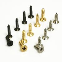 100 Buah/Bungkus M2 M2.5 M3 Cross Tersembunyi Countersunk Kepala Datar Sekrup Self-Tapping Besi Phillips Sekrup Furniture Sekrup Kuning perak