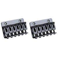 2X 6 Saddle Hardtail Bridge Top Load 65mm Electric Guitar Bridge (Black)