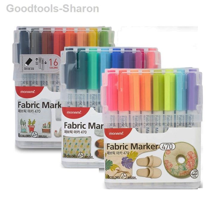goodtools-sharon-8-16-24สี-โมนามิเกาหลีการทาสีผ้าปากกามาร์กเกอร์ปลายนุ่ม64z24ปากการะบายสี