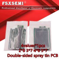 4ค่า * 1ชิ้น5X7ซม. 4X6ซม. 3X7ซม. 2X8ซม. 5*7 4*6 3*7 2*8 3X7มม. สองด้านดีบุกพีซีบีฉีดคณะกรรมการสากล PCB ต้นแบบทองแดง