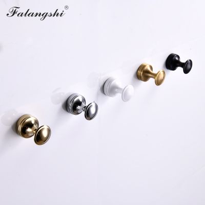 Brass Robe Hook Bathroom Accessories Multiple Colors Wall Clothes Rack Coat Hanger Rustproof Towel Hook WB8105 Picture Hangers Hooks