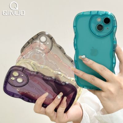 【LZ】 Transparent Curly Wavy Soft TPU Case For iPhone 14 13 12 11 Pro Max X XR XS Love Heart Camera Silicone Cute Candy Cover