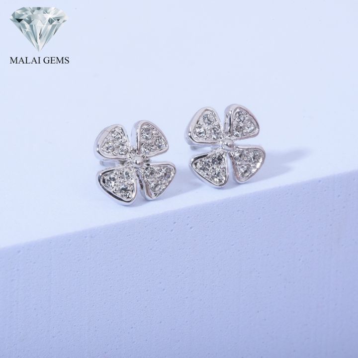 malai-gems-ต่างหูเพชร-เงินแท้-silver-925-เพชรสวิส-cz-เคลือบทองคำขาว-รุ่น-แถมกล่อง-ต่างหูcz-ต่างหูเงินแท้