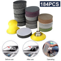 184Pcs 2 Inch Sanding Disc Silicon Carbide Sanding Pads Hook &amp; Loop Sandpapers 60-10000 Grit Sanding Sheet Wet Dry Sanding Paper Power Sanders